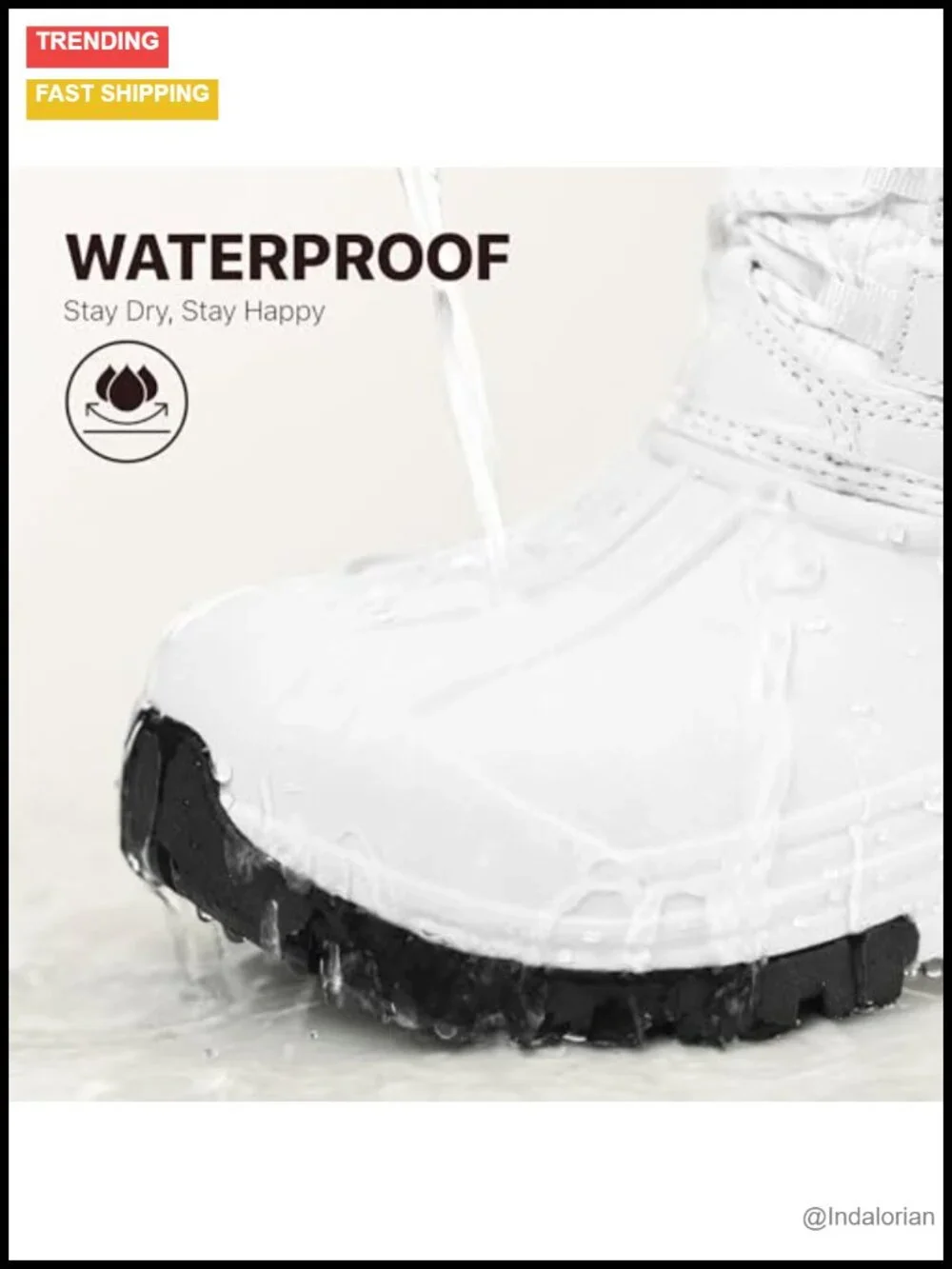 Women's Waterproof Mid Calf Snow Boots Faux Fur Lined Lightweight Warm